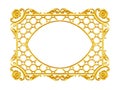 Ornament elements, vintage gold frame floral designs Royalty Free Stock Photo