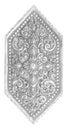 Ornament elements, vintage silver floral designs