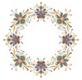 Ornament floral round frame nature