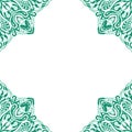 Ornamental frame. Decorative border - corners - dark green on white background Royalty Free Stock Photo