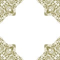 Ornamental frame. Decorative border - corners - mustard on white background Royalty Free Stock Photo