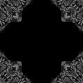 Ornamental frame. Decorative border - corners - grey on black background Royalty Free Stock Photo