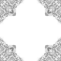 Ornamental frame. Decorative border - corners - grey on white background Royalty Free Stock Photo