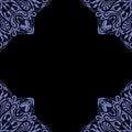 Ornamental frame. Decorative border - corners - violet on black background Royalty Free Stock Photo