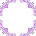 Ornamental frame. Decorative border - strong violet on white background Royalty Free Stock Photo