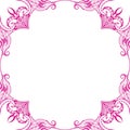 Ornamental frame. Decorative border - purple on white background Royalty Free Stock Photo