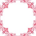 Ornamental frame. Decorative border - strong dark pink] on white background Royalty Free Stock Photo