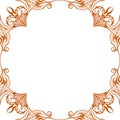 Ornamental frame. Decorative border - dark orange on white background Royalty Free Stock Photo