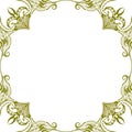 Ornamental frame. Decorative border - mustard on white background Royalty Free Stock Photo