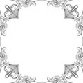 Ornamental frame. Decorative border - grey on white background Royalty Free Stock Photo