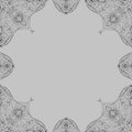 Ornamental frame. Decorative border - corners - dark grey on light background Royalty Free Stock Photo