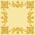 Ornament gold pattern vintage frame
