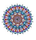 Ornament with graphic colorful elements. Bright mandala.