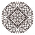 Ornament hand drawn mandala blank. Geometric circle