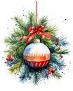 Deck the Halls: Festive Ornament Tree Vector Graphics for Digita Royalty Free Stock Photo