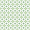 Ornament Irish style clover seamless pattern vector isolated on white background. Green leaves, and decorative clovers.