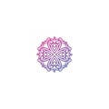 Ornament or mandala love design vector graphic element colorful Royalty Free Stock Photo