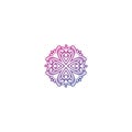 Ornament or mandala love design vector graphic element colorful Royalty Free Stock Photo