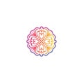 Ornament or mandala love design vector graphic element colorful Royalty Free Stock Photo