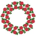 Ornament of red roses, element of design