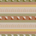 Seamless pattern with Greek ornament. Ornamental folk design of surfaces.