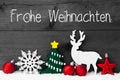Ornament, Snow, Tree, Red Ball, Frohe Weihnachten Mean Merry Christmas