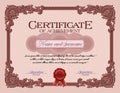 Ornament Vintage Frame Certificate of Achievement Red Royalty Free Stock Photo
