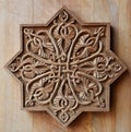 Ornament on wooden door