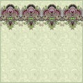 Ornamental background with flower ribbon