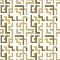 Ornamental beautiful greek key meanders golden colors seamless pattern. Modern patterned vector background. Colorful ancient