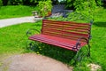 Ornamental bench in park