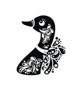 Ornamental swan tattoo Royalty Free Stock Photo