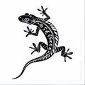 Ornamental Black Lizard Tattoo Design Royalty Free Stock Photo