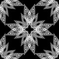 Ornamental black and white vector greek seamless pattern. Geometric abstract ancient background. Repeat decorative monochrome Royalty Free Stock Photo