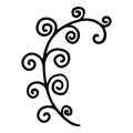 Ornamental branch icon, hand drawn style