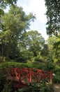 Ornamental bridge in Abbotsbury gardens Royalty Free Stock Photo