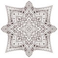 Ornamental carpet in arabic style. Tattoo art design. Unique carpet pattern. Vector for adult coloring page. Interior mandala