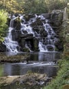 The ornamental Cascade waterfall in Virginia Water, Surrey, UK Royalty Free Stock Photo