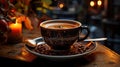Ornamental coffee cup. generative ai Royalty Free Stock Photo