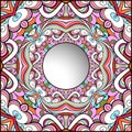 Ornamental colorful background, doodle frame