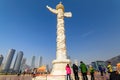 Ornamental column in Xinghai square, Dalian China Royalty Free Stock Photo