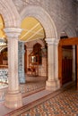 Ornamental courtyard with beautiful flooring in the palace of bangalore. Royalty Free Stock Photo