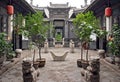 Ornamental courtyard of a historical house in Pingyao, China Royalty Free Stock Photo