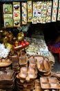 Ornamental and decorative ceramic tiles and wood trays and plates sold at a store in Dapitan Arcade in Manila, Philippines