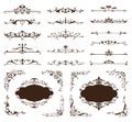 Ornamental design borders and corners Vector set of vintage ornaments Royalty Free Stock Photo