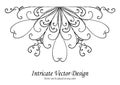 Ornamental design element vector, scalloped lace border or edge with curls and swirls in symmetrical pattern, wedding d