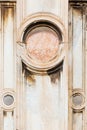 Ornamental detail of historic architecture in Seville, Spain