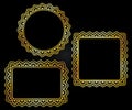 Ornamental doodle floral frames set Royalty Free Stock Photo