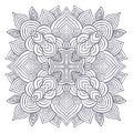 Ornamental doodle Mandala. Tattoo art design. Digital ornament pattern. Colouring book page. Interior mandala print