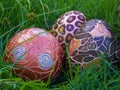 Ornamental eggs in the garden